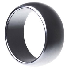 Breiter Ring aus echtem Hämatit, glatt, grau, Unisex, Steinring Fingerring