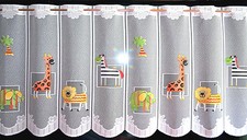 Zoo Scheibengardine 1 Teil von 15,5 cm Kindergardine Bistrogardine Löwe Zebra