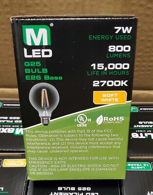 MaxLite - F7g25dled27/g2 7 Watt LED Filament G25 Dimmable 2700k 
