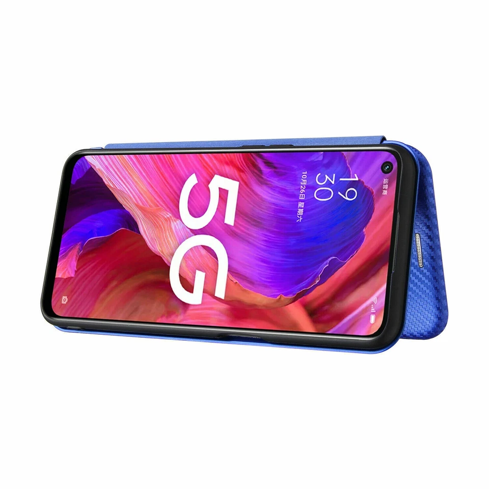 Funda tipo billetera de fibra de carbono para Samsung S25 S24 S22 S23 S21 S20 A56 A17 A16 Foto 3 de 4