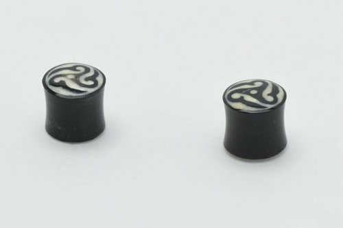Paar 1/2" 12 mm Bio handgeschnitzte Horn Sattel Plugs Handarbeit Ohrring - Bild 3 von 20