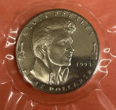 1993 $5 GEM Uncirculated ''Elvis Presley''! US Marshall Isles! Old US Coin / Medal
