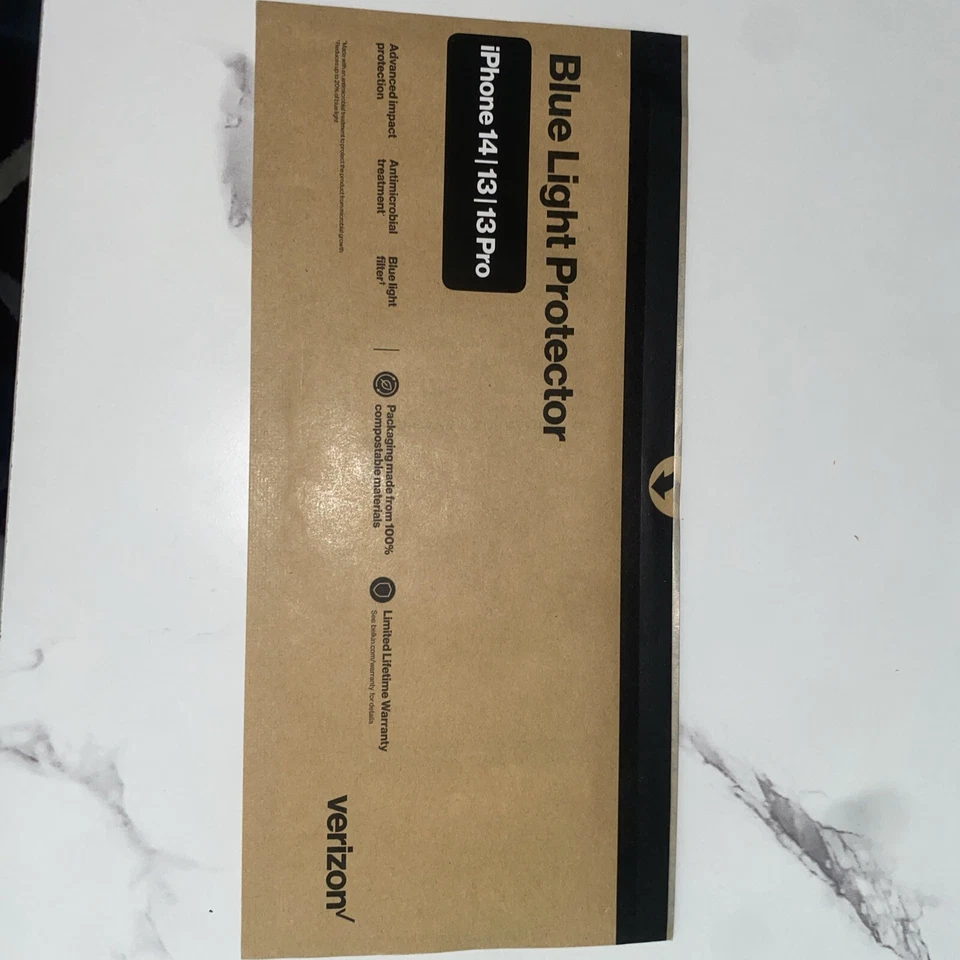 Protector de pantalla de vidrio con luz azul Verizon para iPhone 14/13/13 Pro - Paquete de 5 Foto 3 de 4