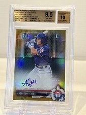 2017 Bowman Chrome Anderson Tejeda Gold /50 BGS 9.5 Auto RC Rookie Rangers