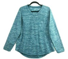 St. John's Bay Cable Women V Neck Long Sleeve Pullover Sweater Sz M