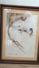 Heilige Birma Original Gemälde - gerahmt - signiert - Motiv Katze - 1989