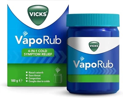 Vicks VapoRub 4 in 1 Cold Symptom Relief Nasal Catarrh/Congestion,Coughs 100g