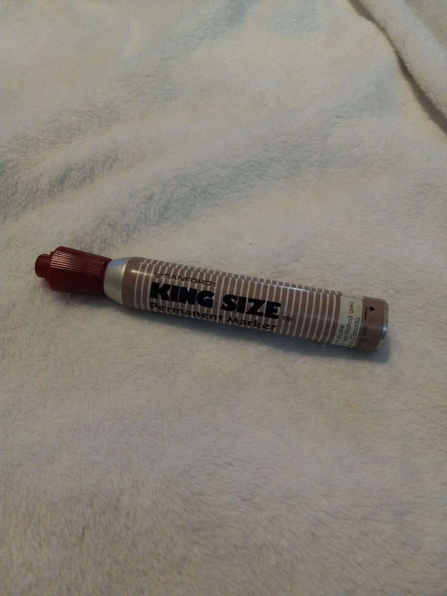 Vintage Sanford King Size Permanent Red Marker Works Metal Striped