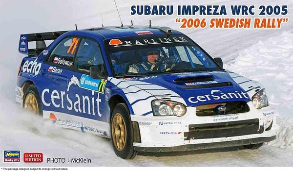 Hasegawa 20707 Subaru Impreza Wrc 2005, 2006 Sweden Rally Bausatz In 1:24 Neu-image