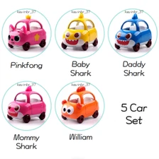 Pinkfong Babyshark Mini Metal Car Pinkfong Daddy Mommy Baby William 5 Car Set