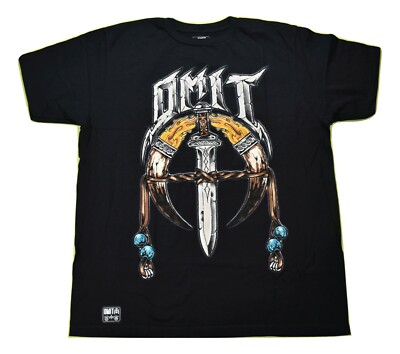 Omit Mens Skater Brand Norse Dagger Graphic Black Shirt New Large