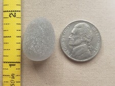 GENUINE BEACH SEA GLASS SURF TUMBLED SILVER GRAY GREY SMOKE FROSTED MEDIUM E01