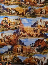 New Wild Wild West Wild Horse Collage 100 Cotton 1 Yard By Studio E