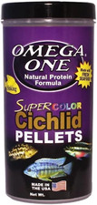 Omega One Super Color Sinking Cichlid Pellets, 2Mm Large Pellets, 20 Oz