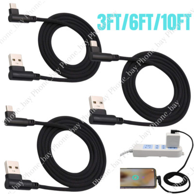 Right Angle Micro USB Cable 90 Degree Fast Charging Cord For Samsung LG Android