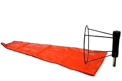 Airport Windsock 13x54 Inch – Orange & White With 13 Aluminum Frame, USA Made