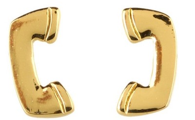 kate spade New NY Call Me Earrings telephone phone gold stud pierced designer