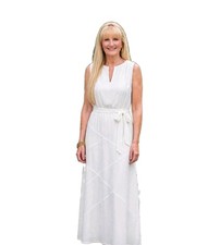 White Long Maxi Dress Sleeveless Tie-ways Resort Maxi Size Small White Formal 