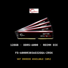 Image of G.Skill Zeta R5 128GB (4x32GB) DDR5-6000 CL30 ECC RDIMM F5-6000R3036G32GQ4-ZR5K