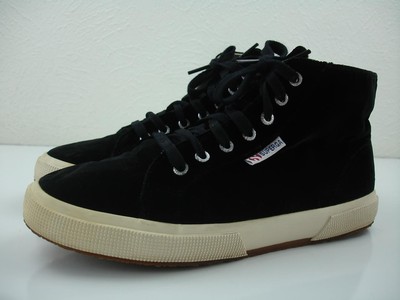 Unisex Men's sz 7.5 Women's 9 M Superga 2095 Black Velvet High-Top Sneaker Shoes