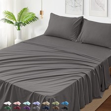 King Size 4 Piece Sheet Set - Hotel Luxury Bedding for King Size Bed - Soft a...