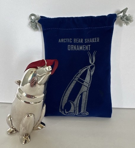 Polar Bear Cocktail Shaker Silver Ornament Restoration Hardware 4” Tall India - Picture 15 of 15