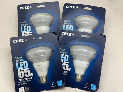 Cree 65W Equivalent DAYLIGHT 5000K BR30 Dimmable LED Flood Lights 4 Pack