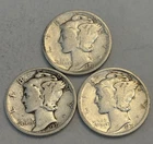 Key Date Set 1931 PDS Mercury Silver Dime F Fine / VF Very Fine