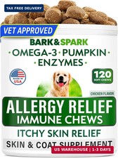 Dog Allergy Relief Soft Chews for Skin Health  Seasonal Allergies