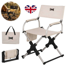 Aluminium Directors Folding Chair With Arms Director Camping Garden Black/White