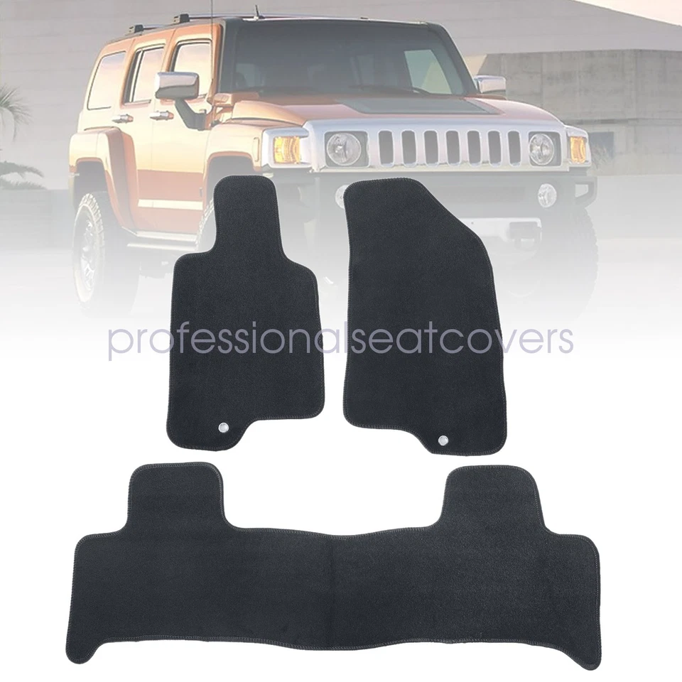 Alfombrillas de terciopelo delanteras y traseras de repuesto para Hummer H3 2006-2010 negras Foto 2 de 4