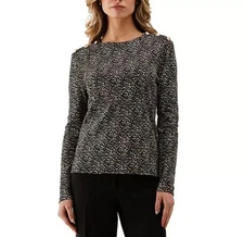 Rafaella Women's Long Sleeve Tee Size XS Black NWT