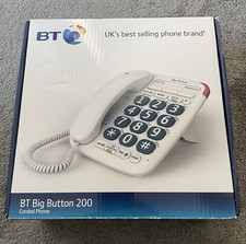 BT Big Button 200 Corded Landline House Phone, Elderley Friendly White Boxed