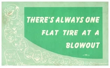 Vintage Postcard Humorous Flat Tire Blowout Miles of Smiles 1941 Cartoon Art