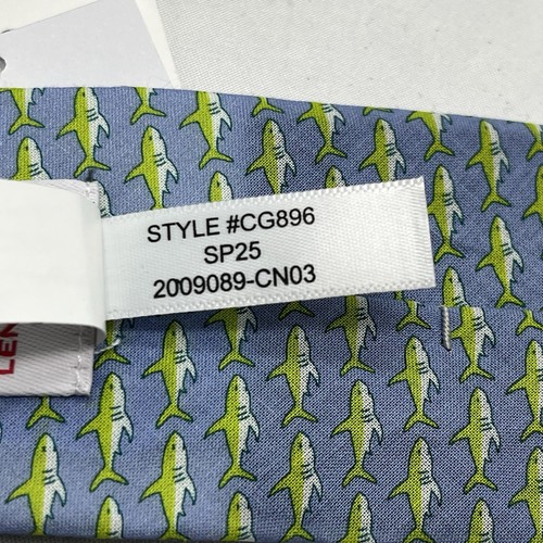 New J Crew Crewcuts Boys Neck Tie Fish Shark Print Size 52 NWT Preppy Nautical - Picture 6 of 10
