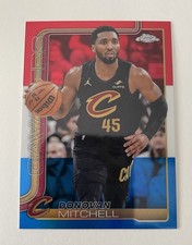 2025-26 Topps Chrome Basketball #69 Donovan Mitchell Red White & Blue Refractor