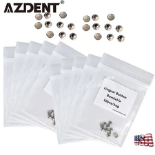 100pcs Botones linguales adhesivos de ortodoncia dental Base redonda AZDENT