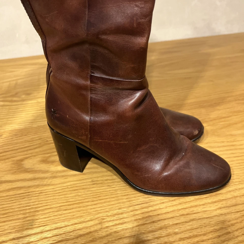 Botas FRYE vintage para mujer, tacón apilado de 3", hechas en EE. UU., talla 8 Foto 2 de 4