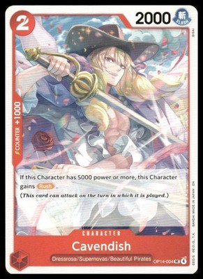 One Piece The Azure Sea's Seven #OP14-004 Cavendish Uncommon