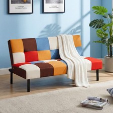 3 Seater Fabirc Upholstered Sofa Bed, Living Room Settee Armless Couches