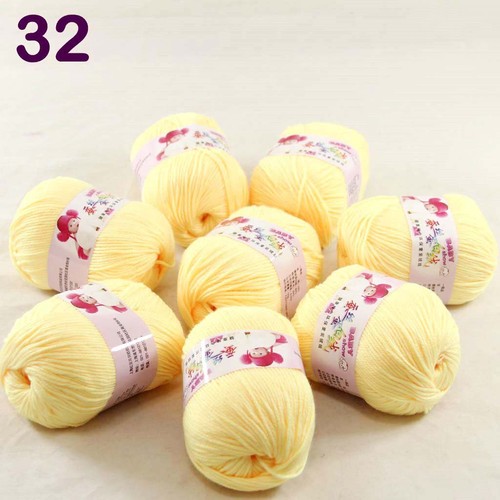 BabyDK 8 Balls x 50gr Cashmere Silk Wool Hand Knit Wrap Shawls Crochet Yarn 32 - Picture 2 of 23
