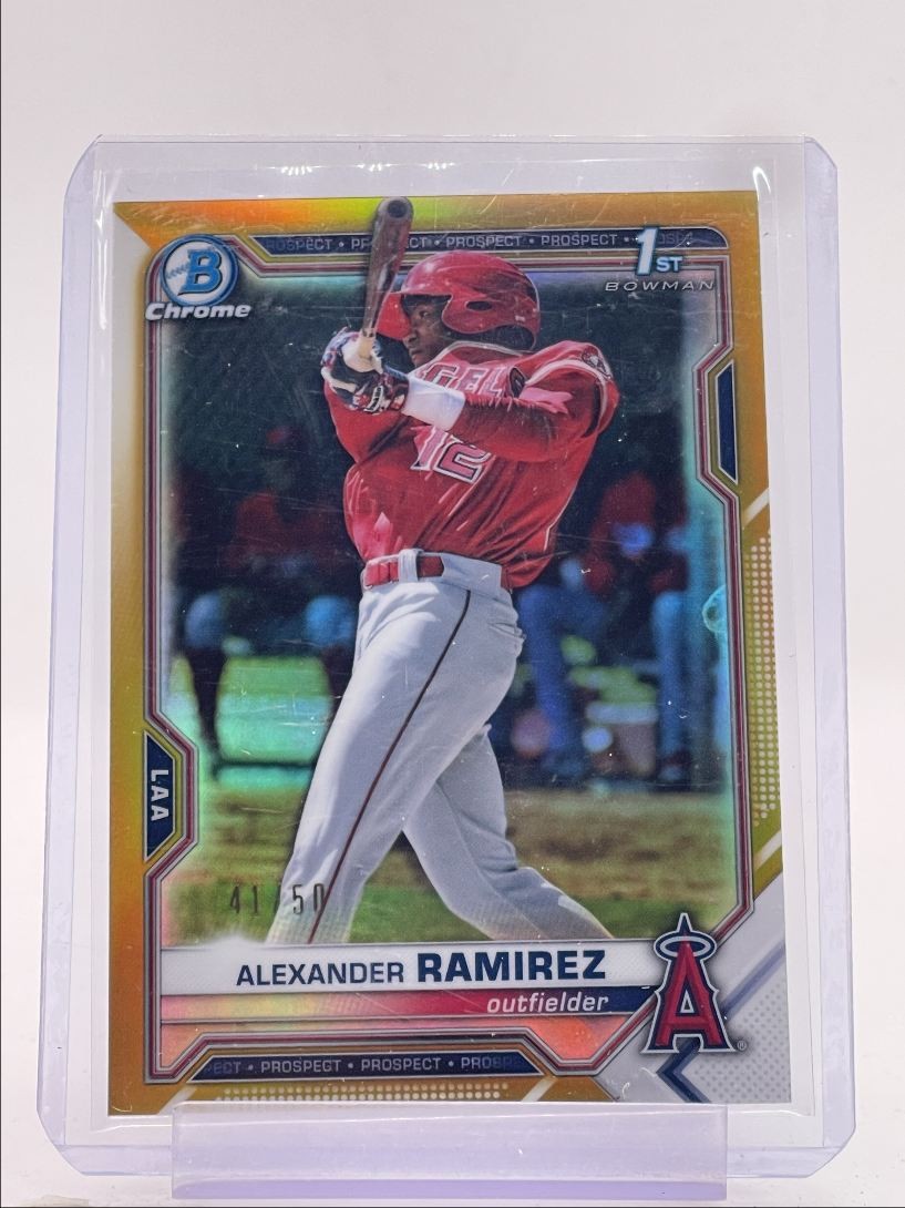 ALEXANDER RAMIREZ 2021 BOWMAN CHROME 1ST GOLD REFRACTOR ANGELS /50 Q5943