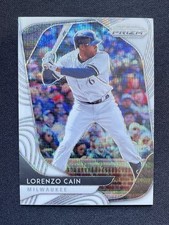 2020 Panini Prizm White Wave - Lorenzo Cain #32 Milwaukee Brewers