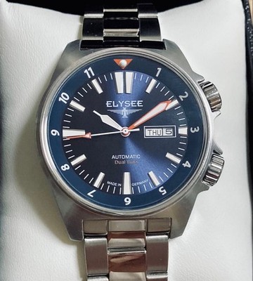 Elysee Automatic Dual Timer 87002 Watch Made in Germany Rare From Japan