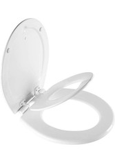 Bemis White Plastic Toilet Seat with kids extra Lid, Includes Hardware/Fittings