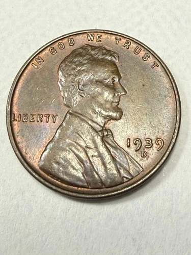 New Listing** 1939-D LINCOLN CENT-  AU+ (UPGRADE THAT SPOT IN YOUR SET) PRICED TO SELL 🔥**