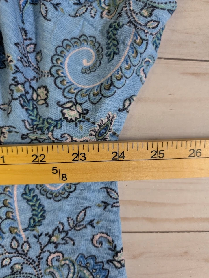 J Jill Size 2X Blue Paisley 3/4 Balloon Sleeve Womens Blouse - Image 4 of 4