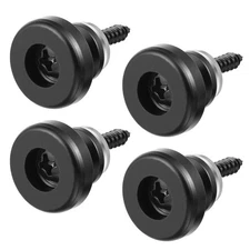 4 Pcs Guitar Strap Button Lock, Black Mushroom Style Guitar Strap Lock Buttons