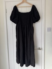 New Look Maternity Black Floral Broderie Anglaise Puff Sleeve Dress, Size 20