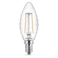 Philips Led Filament Leuchtmittel Kerze 2W = 25W E14 Klar Gedreht Warmweiß 2700K